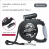 tactical auto retract led dog leash with detachable waste bag dispenser night safety redefined