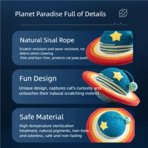 wandering planet cat scratching board galaxy themed sisal toy for boredom relief & furniture protection
