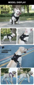 vanillavani tactical no pull dog harness​​ reflective escape proof vest w/ led night lights | ​​breathable mesh​​ for large dogs | ​​military grade durability