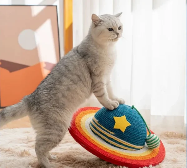 wandering planet cat scratching board galaxy themed sisal toy for boredom relief & furniture protection