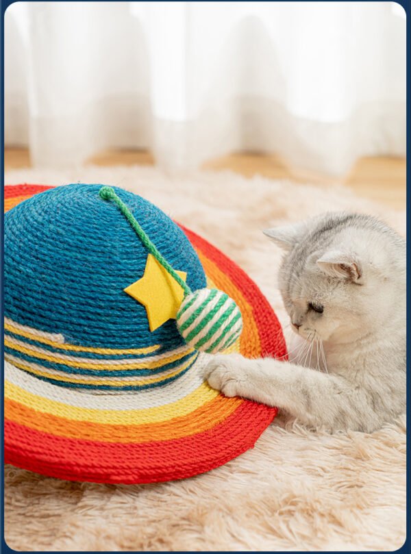 wandering planet cat scratching board galaxy themed sisal toy for boredom relief & furniture protection