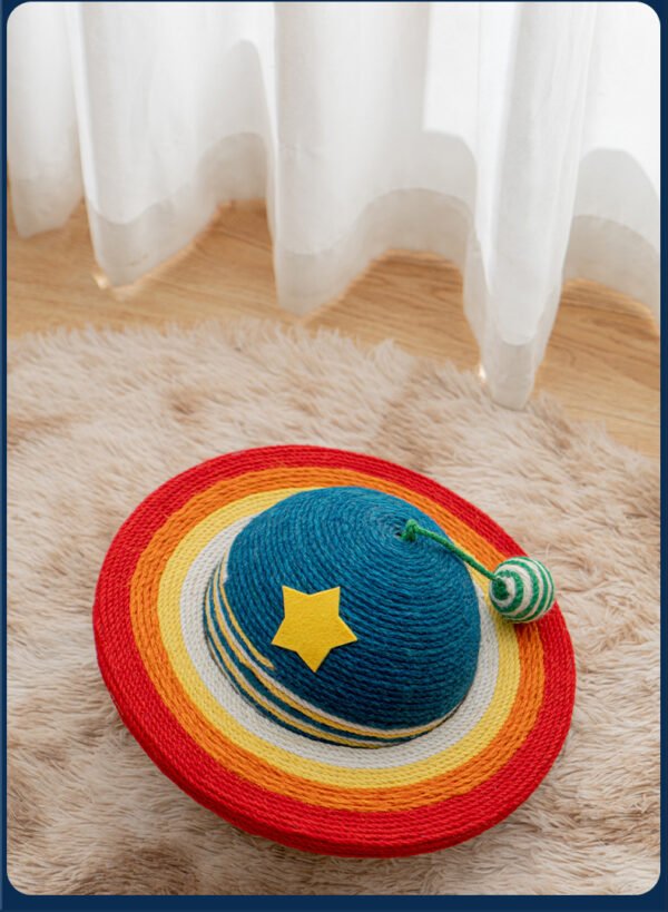 wandering planet cat scratching board galaxy themed sisal toy for boredom relief & furniture protection