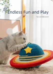 wandering planet cat scratching board galaxy themed sisal toy for boredom relief & furniture protection