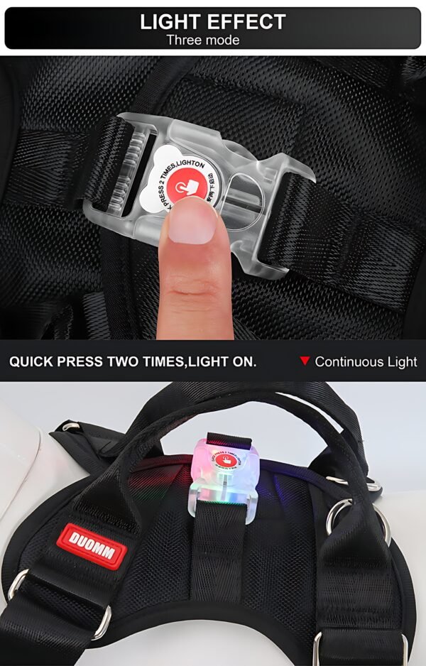 tactical no pull dog harness​​ reflective escape proof vest w/ led night lights | ​​breathable mesh​​ for large dogs | ​​military grade durability