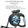 tactical auto retract led dog leash with detachable waste bag dispenser night safety redefined