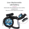 tactical auto retract led dog leash with detachable waste bag dispenser night safety redefined